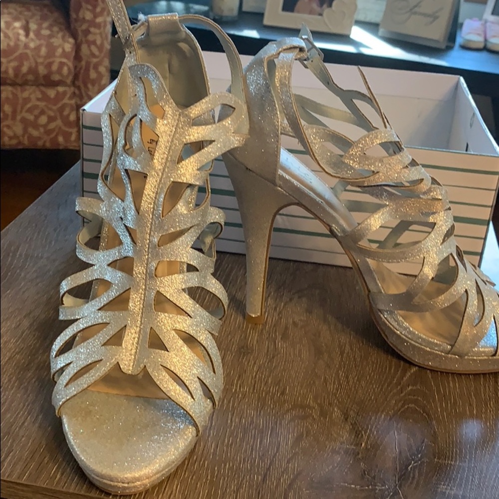 Silver high heels